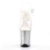 Pleaser - FLAMINGO808G Sandale à bride à la cheville, Pole dance chaussures - Chaussures de pole dance - Couleur argent/Transparent Product image